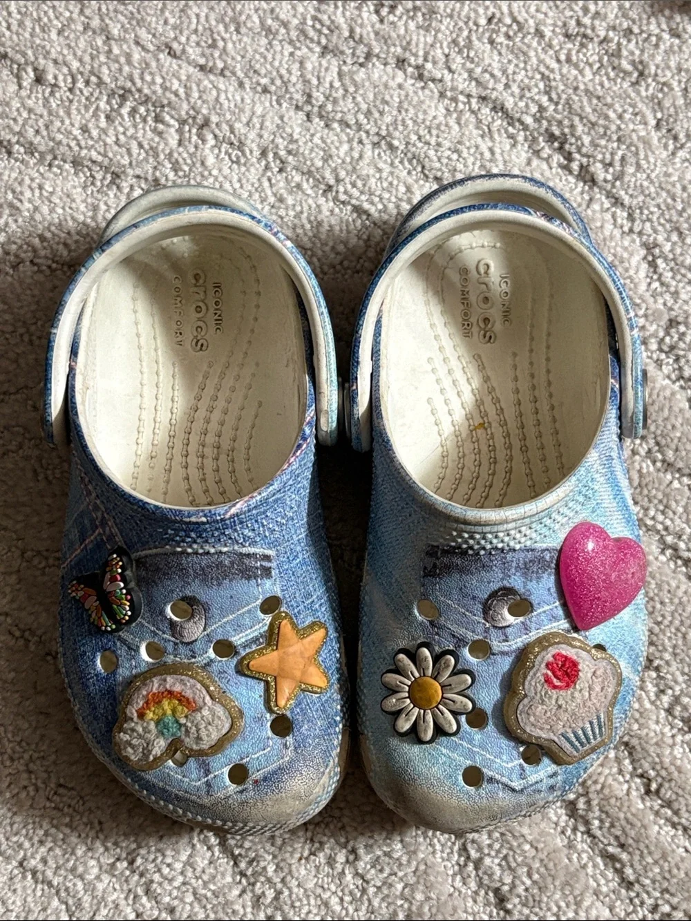 Denim Patch Crocs Little Girls 10